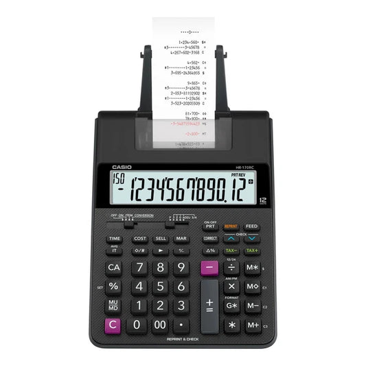 HR-170RC - Casio HR170R Printing Calculator Black/Red Print 2 Lines/Sec HR170RC