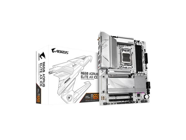 B650AORUSELITEAXICE - AMD Gigabyte B650 Aorus Elite AX ICE AM5 LGA 1718 B650 ATX Motherboard