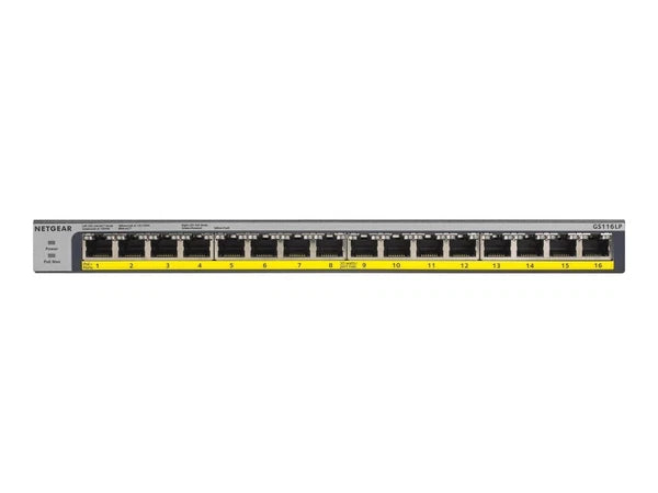 GS116LP100NAS - Netgear 16-Port PoE PoE+ Gigabit Ethernet Unmanaged Switch