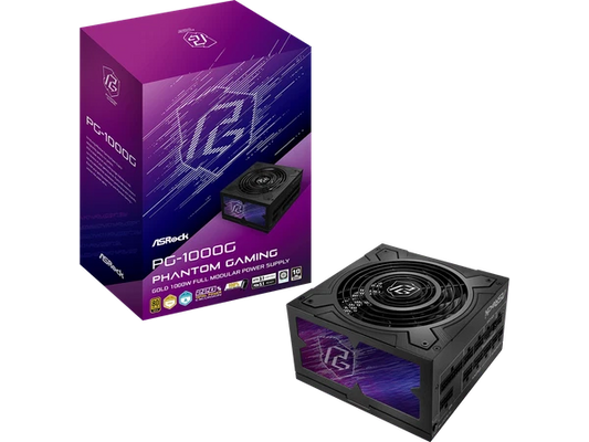 PG-1000G - ASRock Phantom Gaming 1000W 80 PLUS GOLD & Cybenetics GOLD Full Modula