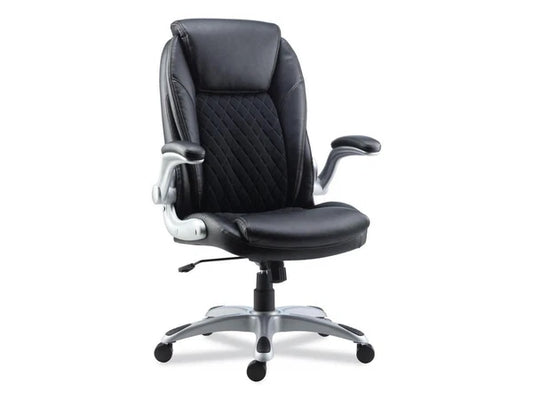 ALELT4249 - Alera Leithen Bonded Leather Midback Chair Supports Up to 275 lb Black Seat/Back