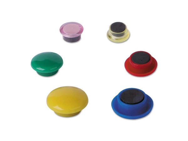 UNV31250 - Universal Magnets Plastic 5/8" dia 1" dia 1 5/8" dia Asst Colors