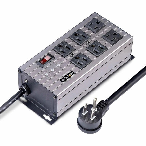 6N515S8-POWER-STRIP - StarTech 6-Outlet Industrial Power Strip 125V/15A 8ft Cord