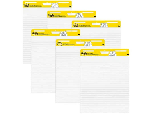 561WL-VAD-6PK - Post-it Super Sticky Wall Easel Pad 25" x 30" Lined 30 Sheets/Pad 6 Pads/