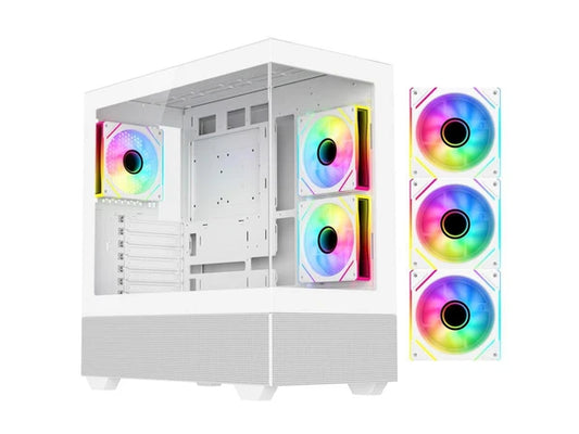 ARGB-N5-W - DIYPC White USB3.0 Type C ATX Mid Tower Gaming Computer Case