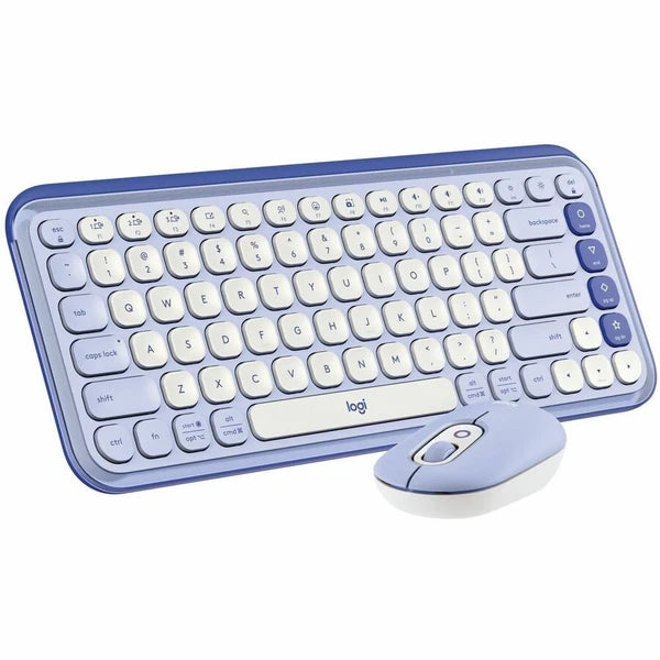 920-013043 - Logitech POP ICON Bluetooth Keyboard/Mouse Lilac & Off-White