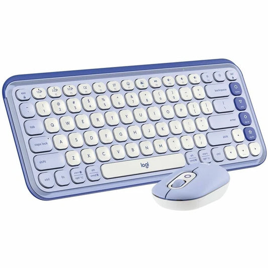 920-013043 - Logitech POP ICON Bluetooth Keyboard/Mouse Lilac & Off-White