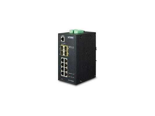 IGS12040MT - Planet IGS-12040MT Industrial 8-Port 10/100/1000T + 4-Port 100/1000X SFP Managed