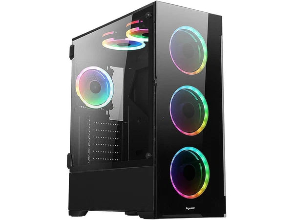 B-VOGUISH-RGB - Bgears Black Steel Tempered Glass ATX Mid Tower Computer Case