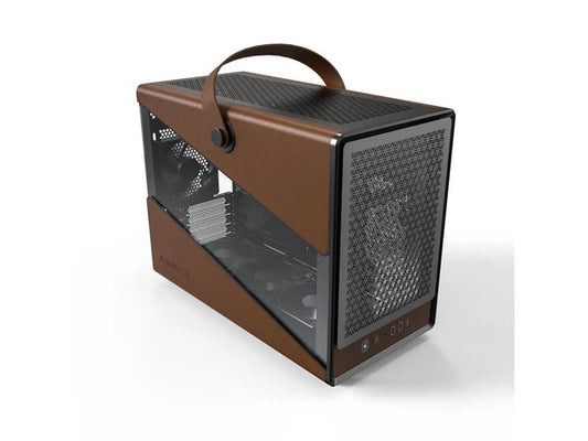 HERITAGEBLACK - Montech Black Steel Leather Tempered Glass Micro ATX Mini