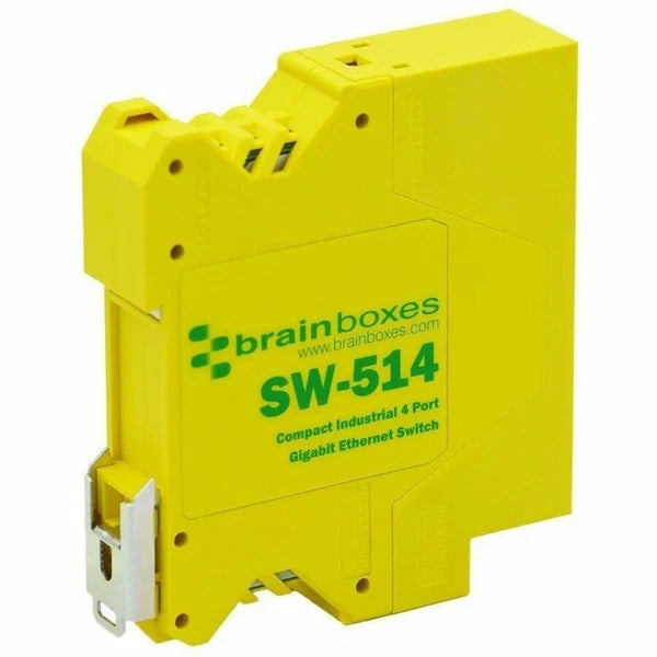 SW-514 - Brainboxes 4-Port Gigabit Switch Ethernet Perp Industrial Temp Range -40f