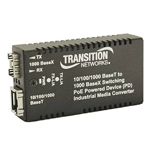 M-GE-ISW-SFP-01-PD - Transition Networks Hardened Mini PD 10/100/1000 Bridging Media Converter