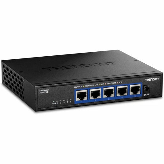 TEG-S750 - TRENDnet 5-Port 10G Switch 5 x 10G RJ-45 Ports 100Gbps Switching