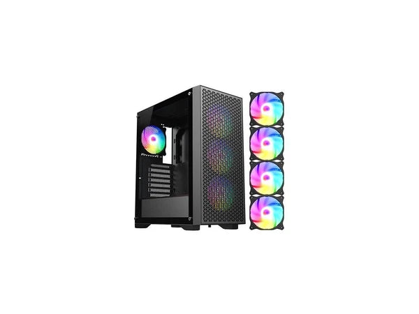 DIY-F08-BK - DIYPC Black USB3.0 Tempered Glass ATX Gaming Computer Case