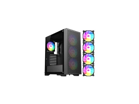 DIY-F08-BK - DIYPC Black USB3.0 Tempered Glass ATX Gaming Computer Case