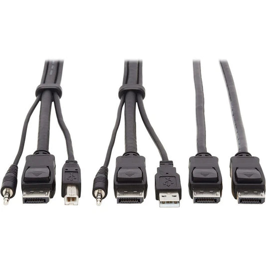 P783010DP - Tripp Lite 10ft 4K Dual DisplayPort KVM Cable Kit