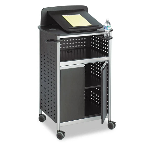 8922BL - Safco Scoot Multipurpose Mobile Lectern 28.75 x 22 x 49.75 Black/Silver