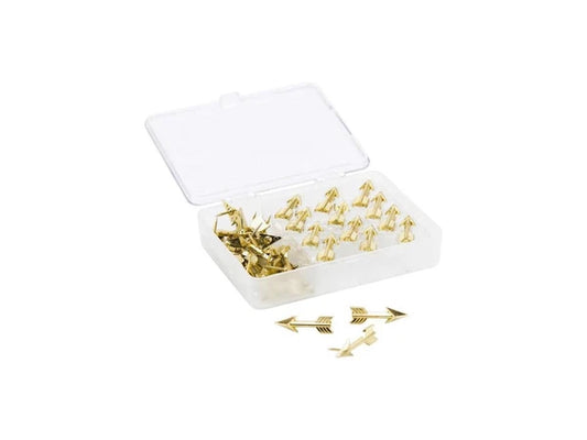 3083U0624 - U Brands Fashion Push Pins Steel Gold 3/8"