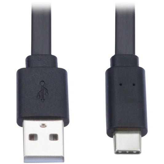 U038-006-FL - Tripp Lite USB-A to USB C Flat USB 2.0 Thunderbolt 3 Black 6ft Cable