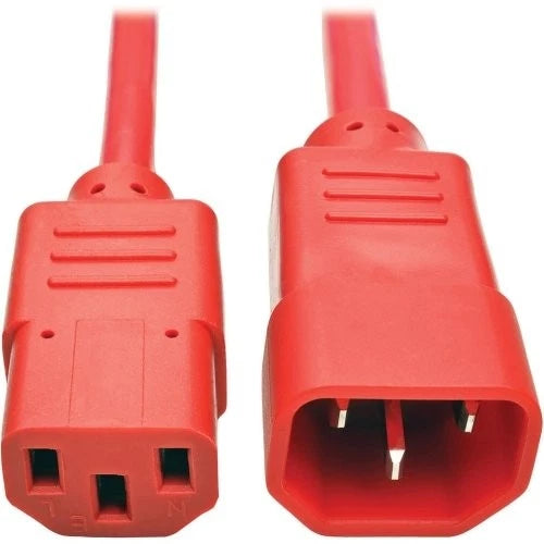 P005-006-ARD - Tripp Lite 6ft Heavy Duty Power Extension Cord 15A 14 AWG C14 to C13 Red 6'