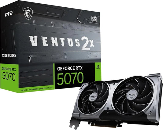 G507012V2C - MSI RTX 5070 12G VENTUS 2X OC 12GB GDDR7 Graphics Card