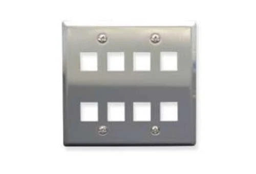 FACE-8-SS - ICC 8-Port Double Gang Stainless Steel Faceplate