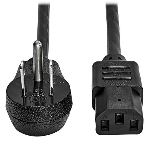 P006-015-15D - Tripp Lite Right-Angle 5-15P to C13 10A 125V 18AWG 15ft Computer Power Cord