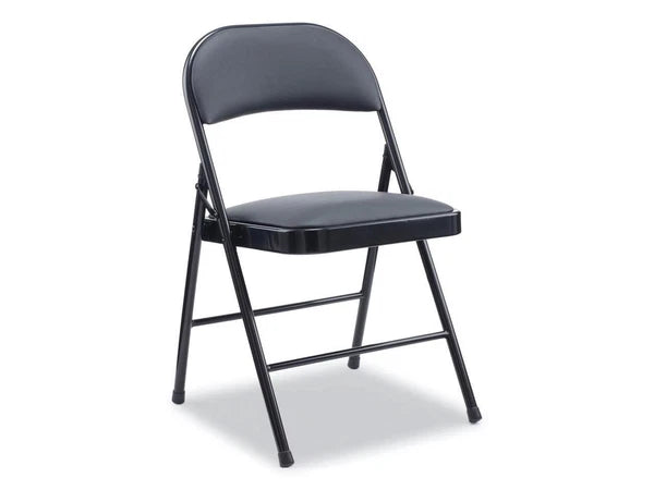 ALECA9416 - Alera PU Padded Folding Chair Supports Up to Black Seat Black Back Black