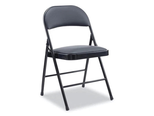 ALECA9416 - Alera PU Padded Folding Chair Supports Up to Black Seat Black Back Black