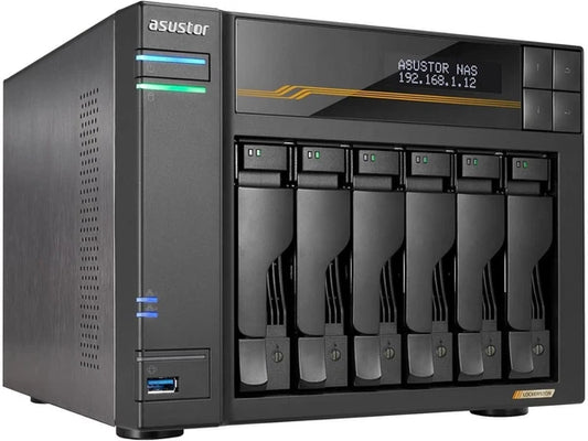 AS6806T - Asustor Lockerstor 6 Gen3 6 Bay NAS AMD Ryzen Quad-Core 2.3 GHz 16GB