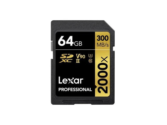 LSD2000064G-BNNNU - Lexar SDXC Memory Card 2000x 64GB Class 10 UHSII U3