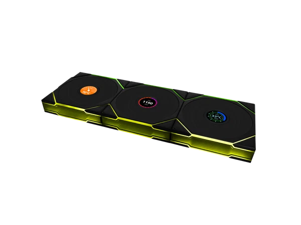 12RTLLCD1W3B - Lian Li UNI Fan TL LCD 120 WirelessTriple Reverse Blade 2.4 GHz