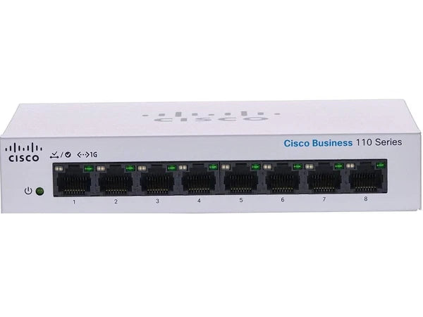 CSC-CBS110-8T-D-NA - Cisco Business CBS110-8T-D Unmanaged Switch 8 Port GE Desktop Ext PS Lim