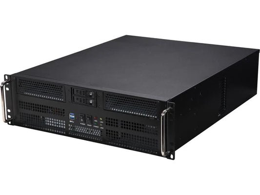 RM-3U8G525 - Athena Power Black SGCC T=1.2mm 3U Rackmount Server Case