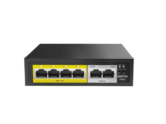 P106C - Netis 4 POE+2 Uplink 100M Standard Fast Ethernet POE/ POE+ Switch