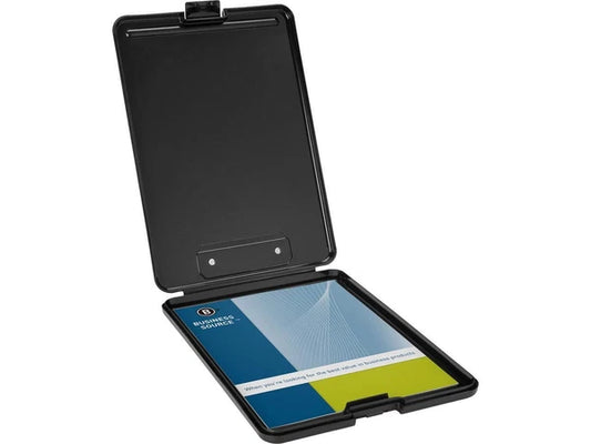 BSN37513CT - Business Source Storage Clipboards Plastic 9"x13" Letter 12/CT Black