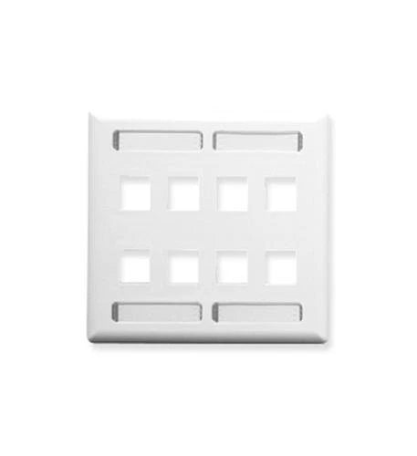 IC107SD8WH - ICC 8-Port Double Gang Faceplate