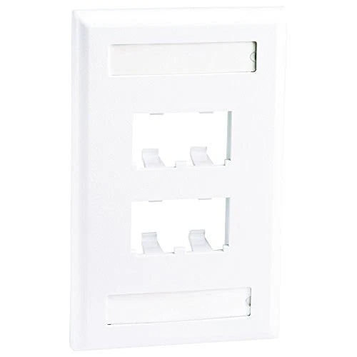 CFPL4WHY - Panduit 4 Socket Mini-Com Classic Faceplate