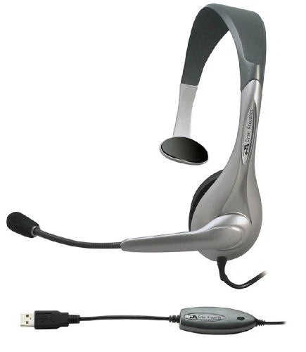 AC-840 - Cyber Acoustics USB Mono Headset Internet Communication & Boom Mic