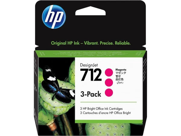3ED78A - HP 712 3- 29-ml Magenta DesignJet Ink Cartridge