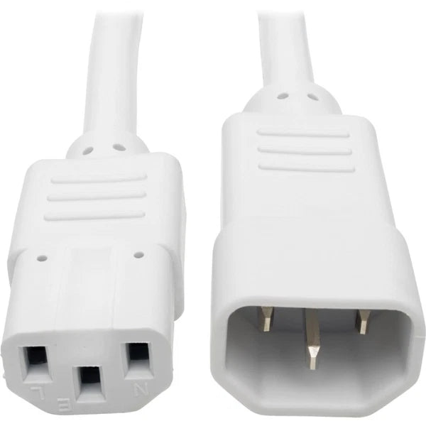 P005-003-AWH - Tripp Lite 3ft Heavy Duty Power Extension Cord C14 to C13 15A 14 AWG White