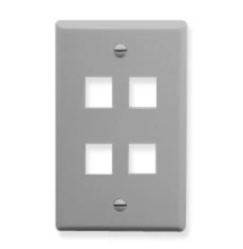 FACE-4-GR - ICC 4-Port Single Gang Flat Faceplate 4 x Total Number of Socket