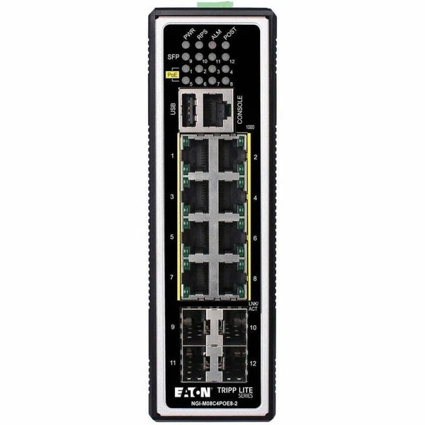 NGI-M08C4POE8-2 - Tripp Lite 8-Port PoE+ 30W Managed Industrial GbE Switch
