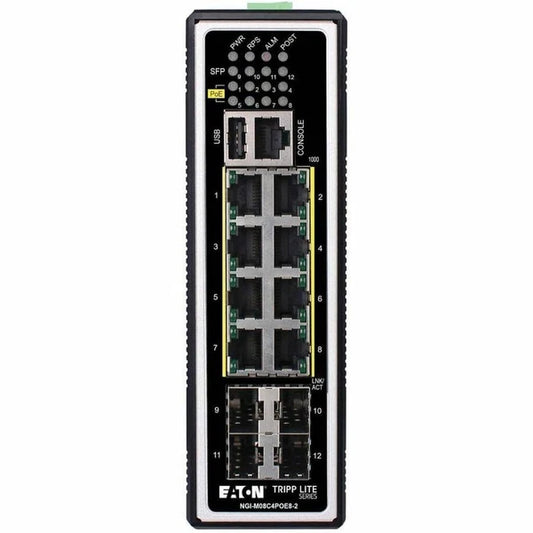 NGI-M08C4POE8-2 - Tripp Lite 8-Port PoE+ 30W Managed Industrial GbE Switch