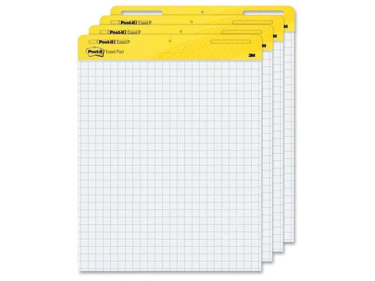 560VAD4PK - Post-it Easel Pads Self-Stick Easel Pads Quadrille 25 x 30 White