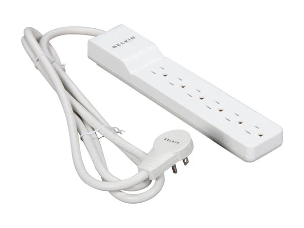 BE106001-06R - Belkin 6 ft 6 Outlets 720 J Home/Office SlimLine Surge Suppressor