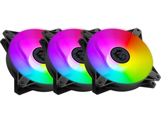 ARGB-3B - MSI 120mm PWM Addressable RGB LED Case Fan BlackAnti-Vibration