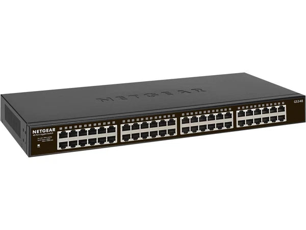 GS348100NAS - Netgear 48-port Gigabit Ethernet Rackmount Unmanaged Switch GS348