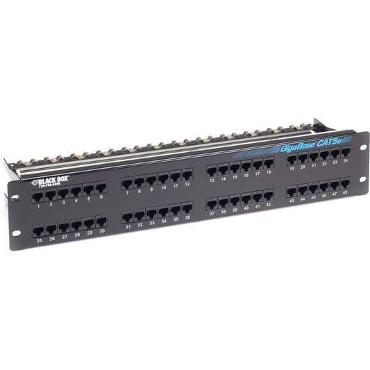 JPM906AR6 - Black Box GigaBase CAT5e Patch Panel 2U Unshielded 48-Port