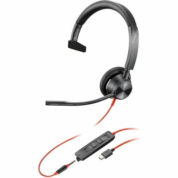 8M3U4AA#ABA - Plantronics Poly Blackwire 3315 Headset +USB-C/A Adapter TAA